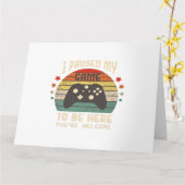 I Paused My Game to Be Here Gamer Gaming Retro Vin Kaart (Gele Bloem)