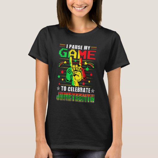 I Paused My Game To Celebrate Juneteenth Black Kid T-shirt (Voorkant)