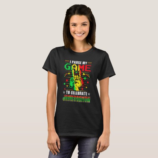I Paused My Game To Celebrate Juneteenth Black Kid T-shirt (Voorkant volledig)