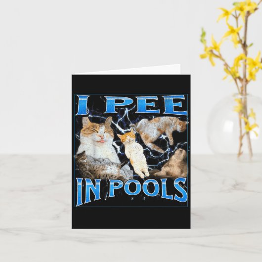 I Pee In Ols Funny Offensive Cat Meme Bootleg Grap Kaart (Gele Bloem)