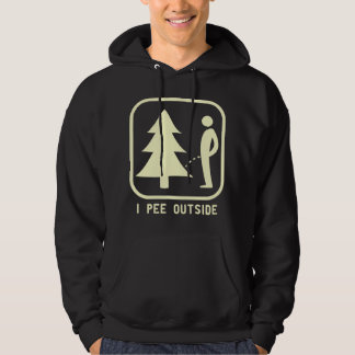 I Pee Outside Sign Tee Funny Camping Hiking Outdoo Hoodie