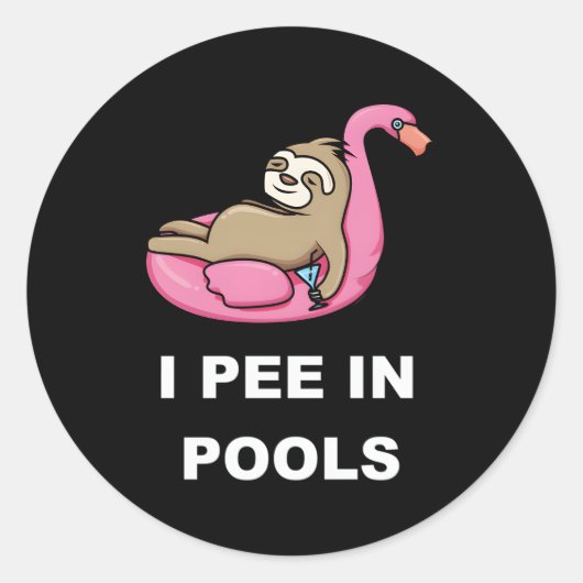 I Peer in pools Ronde Sticker (Voorkant)