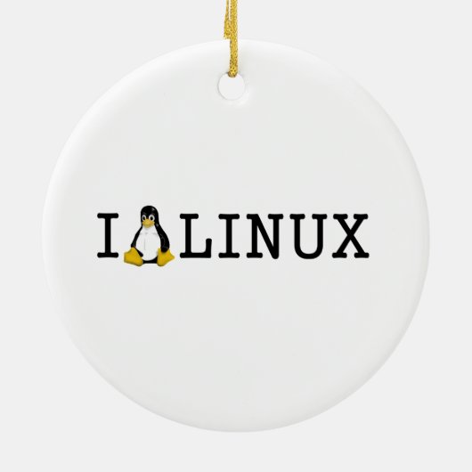 I Penguin Linux Keramisch Ornament (Achterkant)