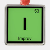 I - Periodiek tabelsymbool voor de chemie van het  Metalen Ornament (Voorkant)