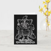 I Pet Cats I Hate People Skeleton Cat Lover Hallow Kaart (Gele Bloem)