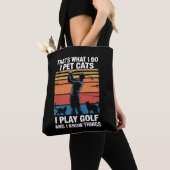 I Pet Cats Play Golf & Know Things Golfer Cat Love Tote Bag (Dichtbij)