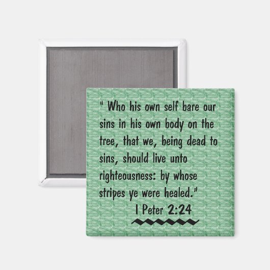 I Peter 2:24 scripture magnet (Voorkant / Achterkant)