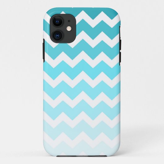 i Phone 5 Blue Ombre Chevrons Pattern Case-Mate iPhone Case (Achterkant)