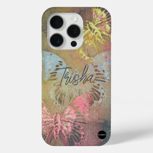 I Phone Case Butterfly Mix Distressed HAMbyWG (Achterkant)