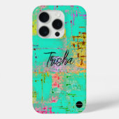 I Phone Case Turquoise Mix Distressed HAMbyWG (Achterkant)