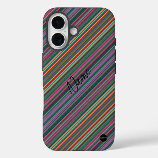 I phone Case Verticale Neon Kleuren HAMbWG (Achterkant)