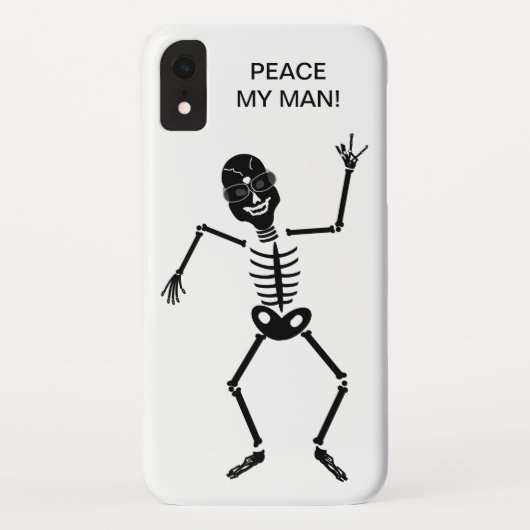 I-Phone draagtas, Skeleton met vredesymbool Case-Mate iPhone Case (Achterkant)