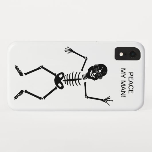 I-Phone draagtas, Skeleton met vredesymbool Case-Mate iPhone Case (Achterkant (horizontaal))