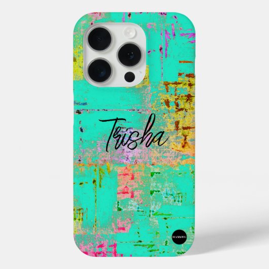 I Phone Hoesje Turquoise Mix Vervuild HAMbyWG (Achterkant)