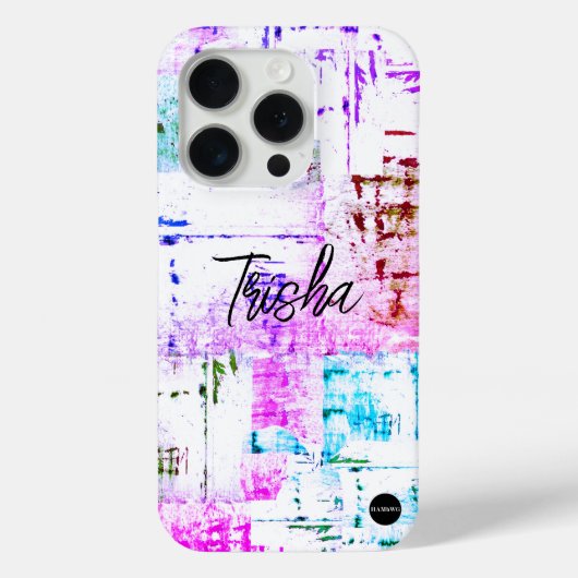 I Phone Hoesje Wit Mix Distressed HAMbyWG (Achterkant)