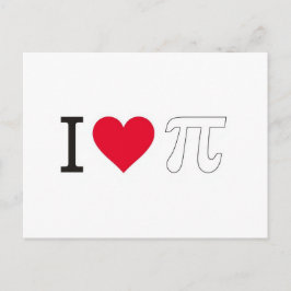 I ♥ Pi – Minimalist Pi Day Greeting Card Briefkaart