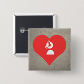I Pictogram Customer Support hart Vierkante Button 5,1 Cm (Voorkant /achterkant)