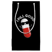 I Pill Good Funny Medicine Pun Dark BG Klein Cadeauzakje (Voorkant)