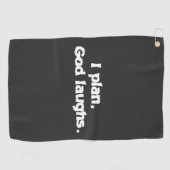 I Plan God Laughs Funny Recovery Spiritueel Quote Golfhanddoek (Horizontaal)