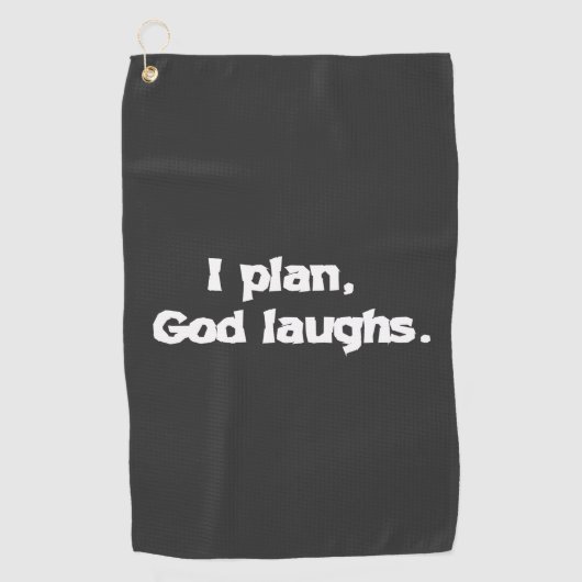 I Plan God Laughs Funny Recovery Spiritueel Quote Golfhanddoek (Voorkant)
