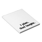 I Plan God Laughs Funny Recovery Spiritueel Quote Notitieblok (Schuin)