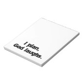 I Plan God Laughs Funny Recovery Spiritueel Quote Notitieblok (Linkerzijde)