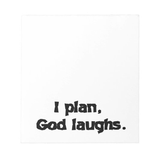 I Plan God Laughs Funny Recovery Spiritueel Quote Notitieblok (Voorkant)