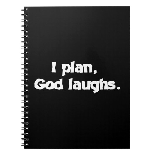 I Plan God Laughs Funny Recovery Spiritueel Quote Notitieboek (Voorkant)