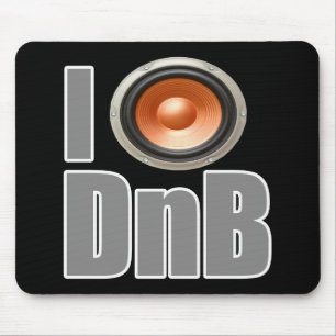 I PLAY DnB Drum and Bass Music shirten and versnel Muismat
