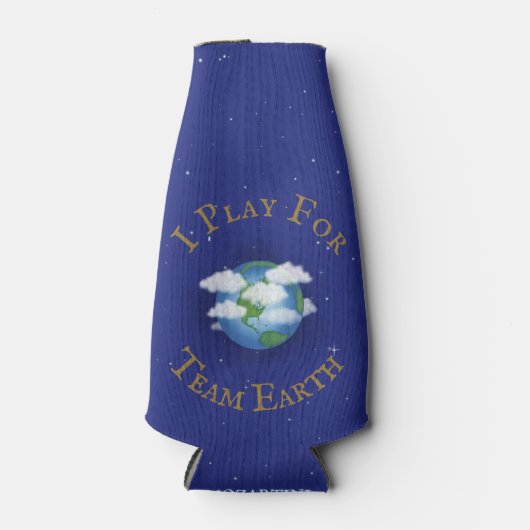 "I Play for Team Earth" Aangepast algemeen bewustz Flesjeskoeler (Voorkant)