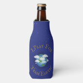 "I Play for Team Earth" Aangepast algemeen bewustz Flesjeskoeler (Fles Voorkant)