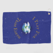 "I Play for Team Earth" Aangepast wereldwijd activ Golfhanddoek (Horizontaal)