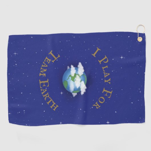 "I Play for Team Earth" Aangepast wereldwijd activ Golfhanddoek (Horizontaal)