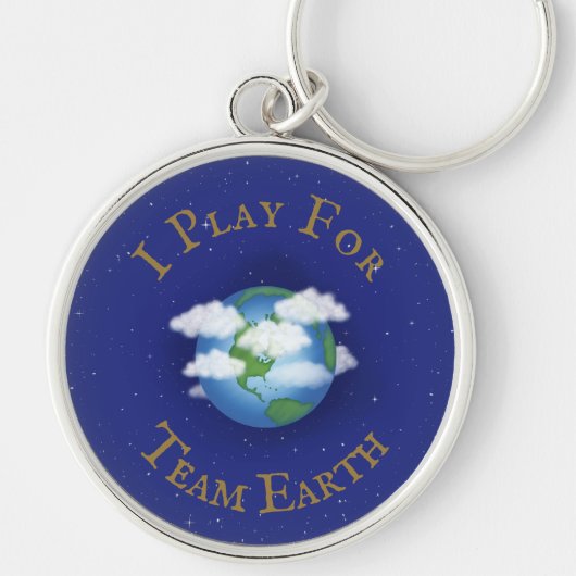 "I Play for Team Earth" Aangepast wereldwijd activ Sleutelhanger (Voorkant)