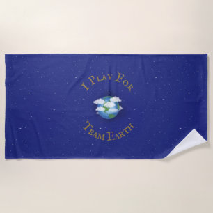 "I Play for Team Earth" Aangepast wereldwijd activ Strandlaken