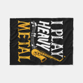 I Play Heavy Metal Saxophone Saxophonist  Fleece Deken (Voorkant (Horizontaal))