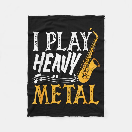 I Play Heavy Metal Saxophone Saxophonist  Fleece Deken (Voorkant)