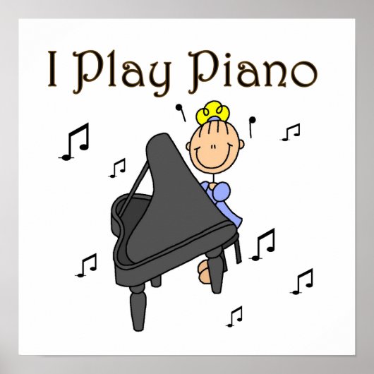 I Play Piano T-shirts and Gifts Poster (Voorkant)