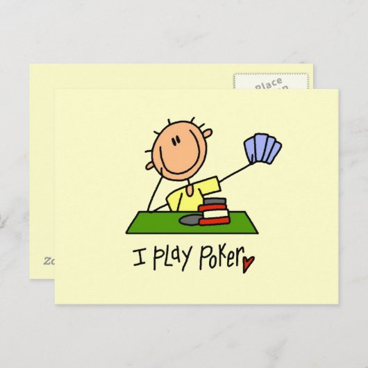 I Play Poker Briefkaart (Voorkant / Achterkant)