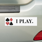 I PLAY Poker Bumpersticker (Op auto)