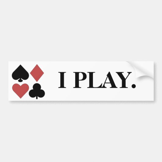 I PLAY Poker Bumpersticker (Voorkant)