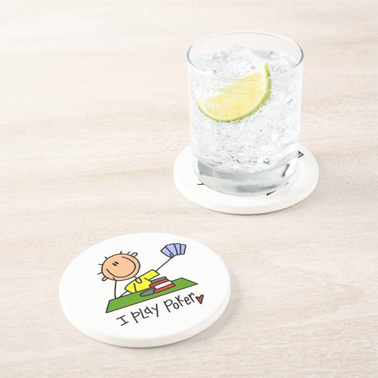 I Play Poker Zandsteen Onderzetter (Zijkant)