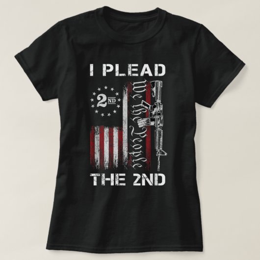 I Plead The 2nd We The People USA Flag AR-15 Rifle T-shirt (Design voorkant)