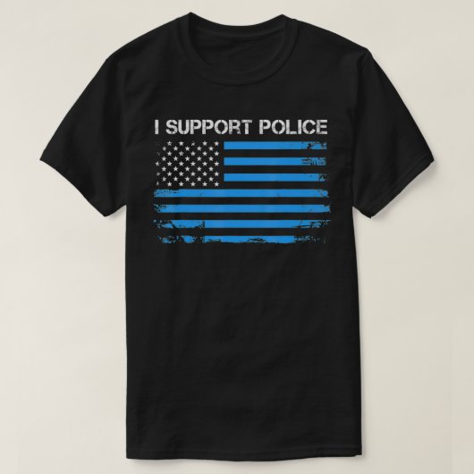 I POLITIESYSTEEM BLUE USA FLAG1 T-SHIRT (Design voorkant)