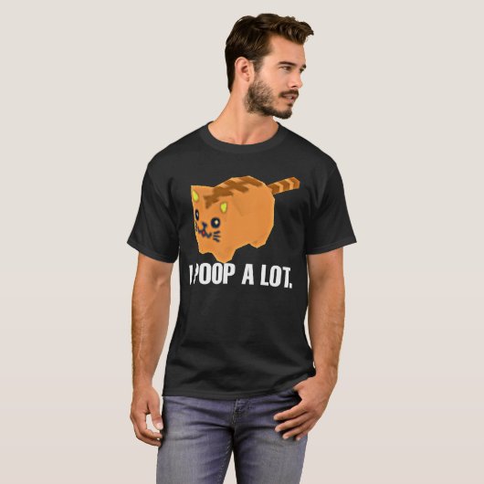 I POOP a lot cat meme T-shirt (Voorkant volledig)