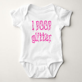 I Poop Glitter Pink Baby One Piece Romper
