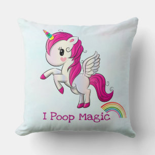 I Poop Magic Funny Unicorn Gezegde Kussen