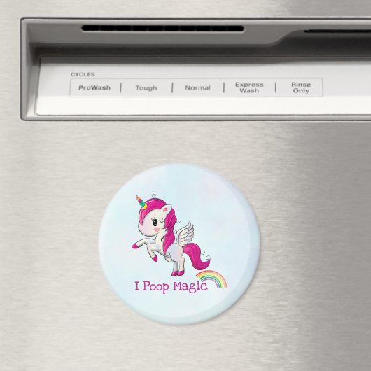 I Poop Magic Funny Unicorn Gezegde Magneet (Insitu (Vaatwasser))