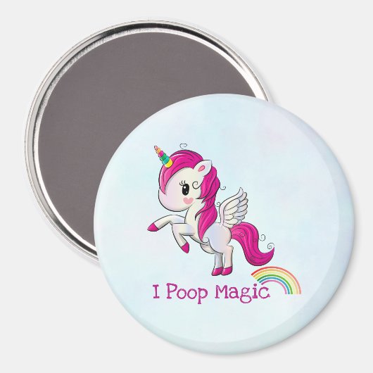 I Poop Magic Funny Unicorn Gezegde Magneet (Voorkant / Achterkant)