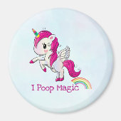 I Poop Magic Funny Unicorn Gezegde Magneet (Voorkant)